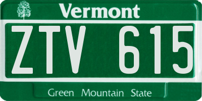 VT license plate ZTV615