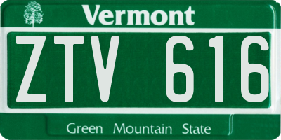 VT license plate ZTV616