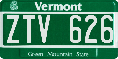 VT license plate ZTV626