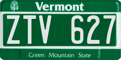 VT license plate ZTV627
