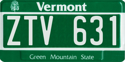 VT license plate ZTV631