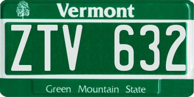 VT license plate ZTV632