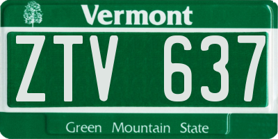 VT license plate ZTV637