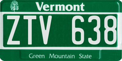 VT license plate ZTV638