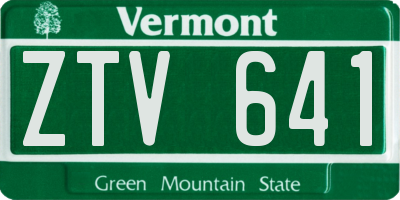VT license plate ZTV641