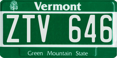 VT license plate ZTV646