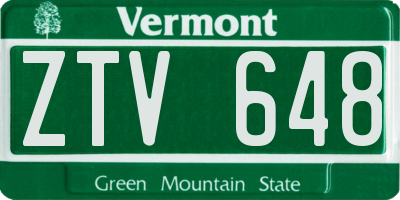 VT license plate ZTV648