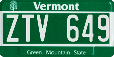 VT license plate ZTV649