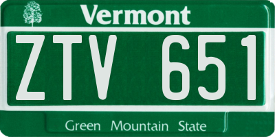 VT license plate ZTV651