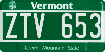 VT license plate ZTV653