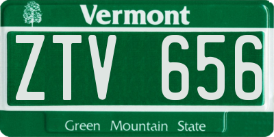 VT license plate ZTV656