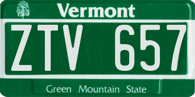 VT license plate ZTV657