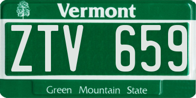 VT license plate ZTV659