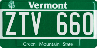 VT license plate ZTV660