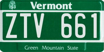 VT license plate ZTV661