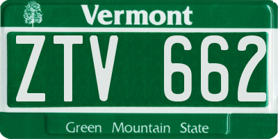 VT license plate ZTV662