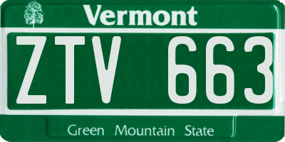 VT license plate ZTV663