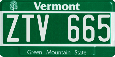 VT license plate ZTV665