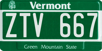VT license plate ZTV667