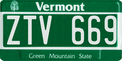 VT license plate ZTV669