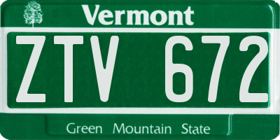 VT license plate ZTV672