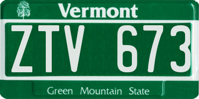 VT license plate ZTV673