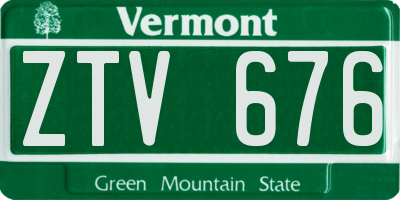 VT license plate ZTV676