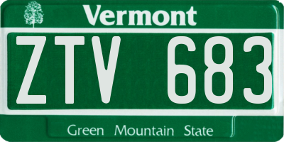 VT license plate ZTV683