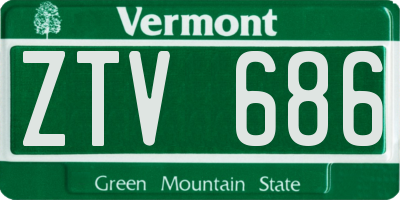 VT license plate ZTV686