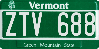 VT license plate ZTV688