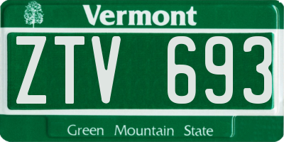 VT license plate ZTV693