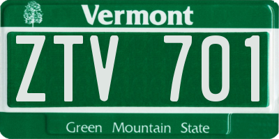 VT license plate ZTV701
