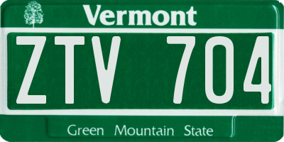 VT license plate ZTV704