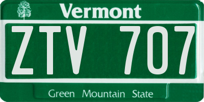 VT license plate ZTV707