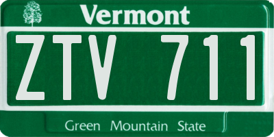 VT license plate ZTV711