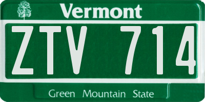 VT license plate ZTV714