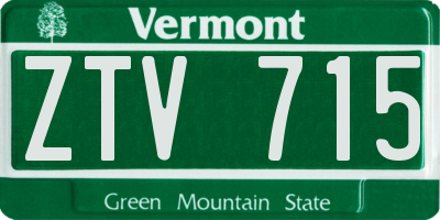 VT license plate ZTV715
