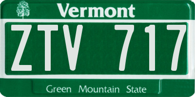 VT license plate ZTV717