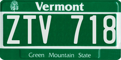 VT license plate ZTV718