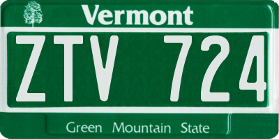 VT license plate ZTV724