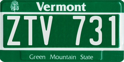 VT license plate ZTV731