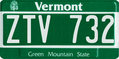 VT license plate ZTV732