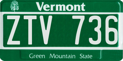 VT license plate ZTV736
