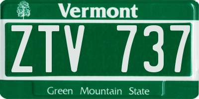 VT license plate ZTV737