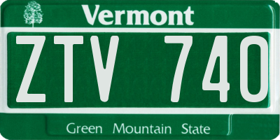 VT license plate ZTV740