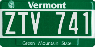 VT license plate ZTV741