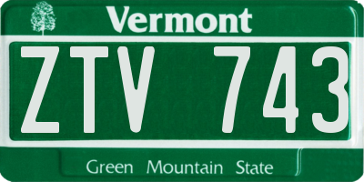 VT license plate ZTV743