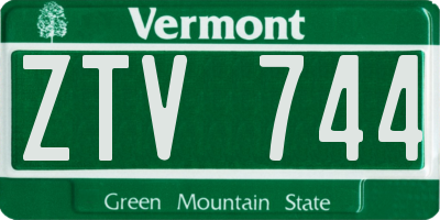 VT license plate ZTV744