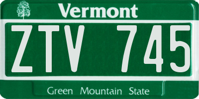 VT license plate ZTV745