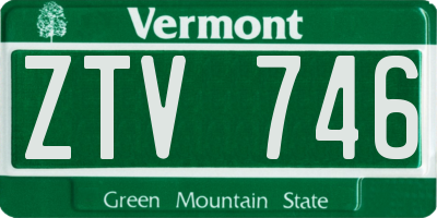 VT license plate ZTV746